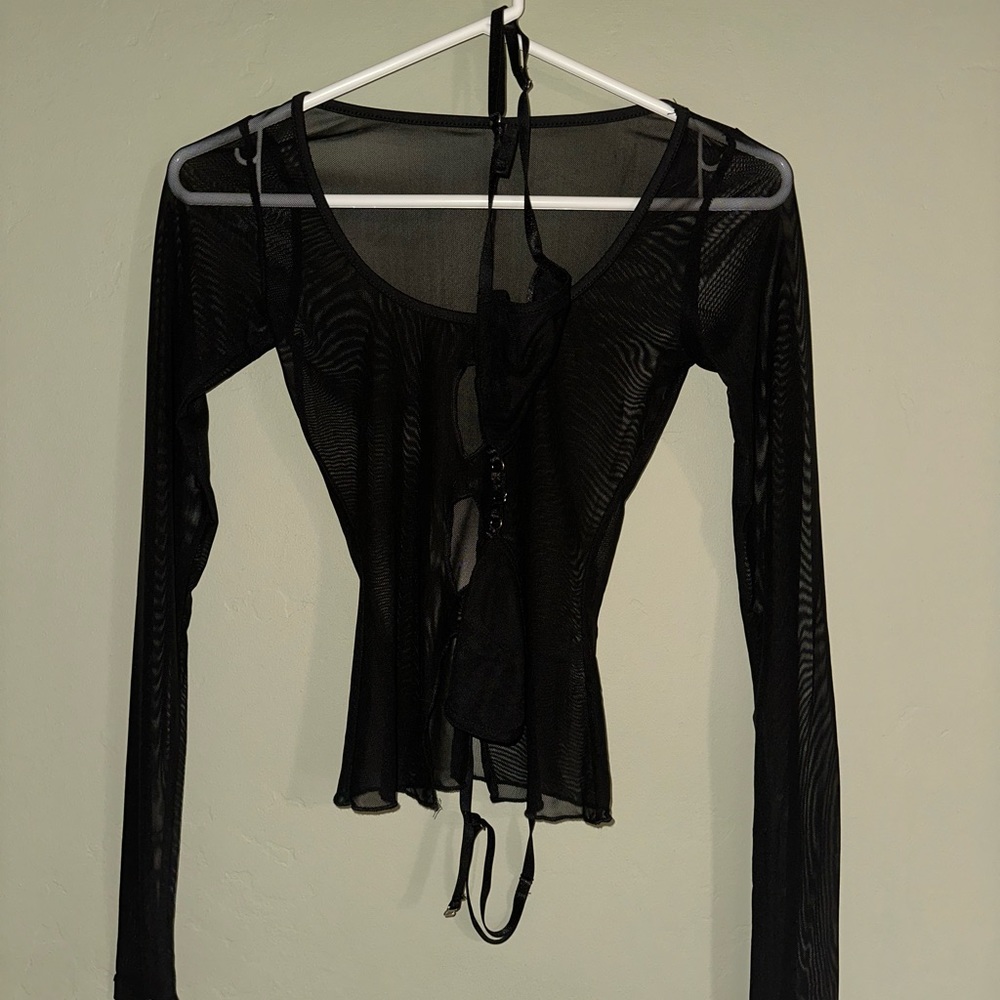 TIGER MIST mesh top with bralette